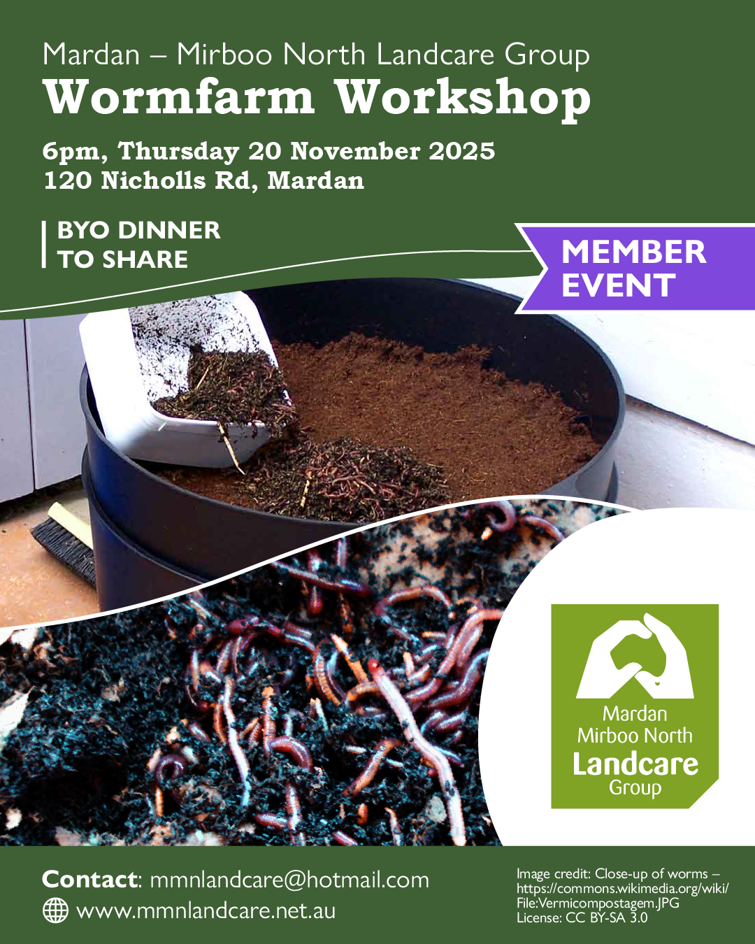 flyer showing details of Landcare event